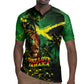 One Love Jamaica Rugby Jersey Rastafarian Lion Reggae Grunge Style