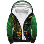 One Love Jamaica Sherpa Hoodie Rastafarian Lion Reggae Grunge Style