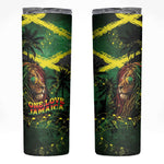 One Love Jamaica Skinny Tumbler Rastafarian Lion Reggae Grunge Style