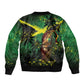 One Love Jamaica Sleeve Zip Bomber Jacket Rastafarian Lion Reggae Grunge Style