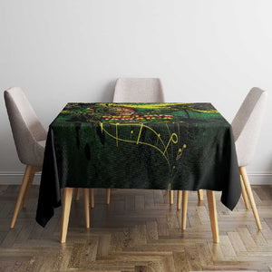 One Love Jamaica Tablecloth Rastafarian Lion Reggae Grunge Style
