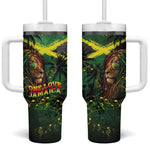 One Love Jamaica Tumbler With Handle Rastafarian Lion Reggae Grunge Style