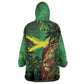 One Love Jamaica Wearable Blanket Hoodie Rastafarian Lion Reggae Grunge Style