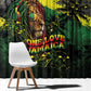 One Love Jamaica Window Curtain Rastafarian Lion Reggae Grunge Style