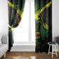One Love Jamaica Window Curtain Rastafarian Lion Reggae Grunge Style