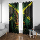 One Love Jamaica Window Curtain Rastafarian Lion Reggae Grunge Style