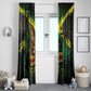 One Love Jamaica Window Curtain Rastafarian Lion Reggae Grunge Style