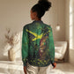 One Love Jamaica Women Casual Shirt Rastafarian Lion Reggae Grunge Style