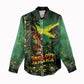 One Love Jamaica Women Casual Shirt Rastafarian Lion Reggae Grunge Style