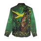 One Love Jamaica Women Casual Shirt Rastafarian Lion Reggae Grunge Style