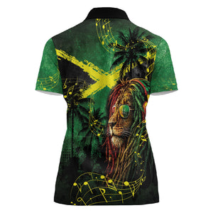 One Love Jamaica Women Polo Shirt Rastafarian Lion Reggae Grunge Style