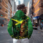 One Love Jamaica Zip Hoodie Rastafarian Lion Reggae Grunge Style