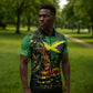 One Love Jamaica Zipper Polo Shirt Rastafarian Lion Reggae Grunge Style