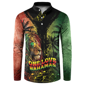 One Love Bahamas Button Sweatshirt Rastafarian Lion Reggae Grunge Style