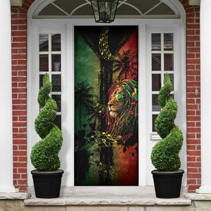 One Love Bahamas Door Cover Rastafarian Lion Reggae Grunge Style