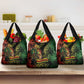 One Love Bahamas Grocery Bag Rastafarian Lion Reggae Grunge Style