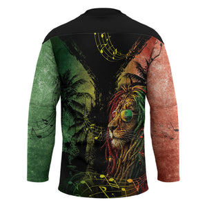 One Love Bahamas Hockey Jersey Rastafarian Lion Reggae Grunge Style