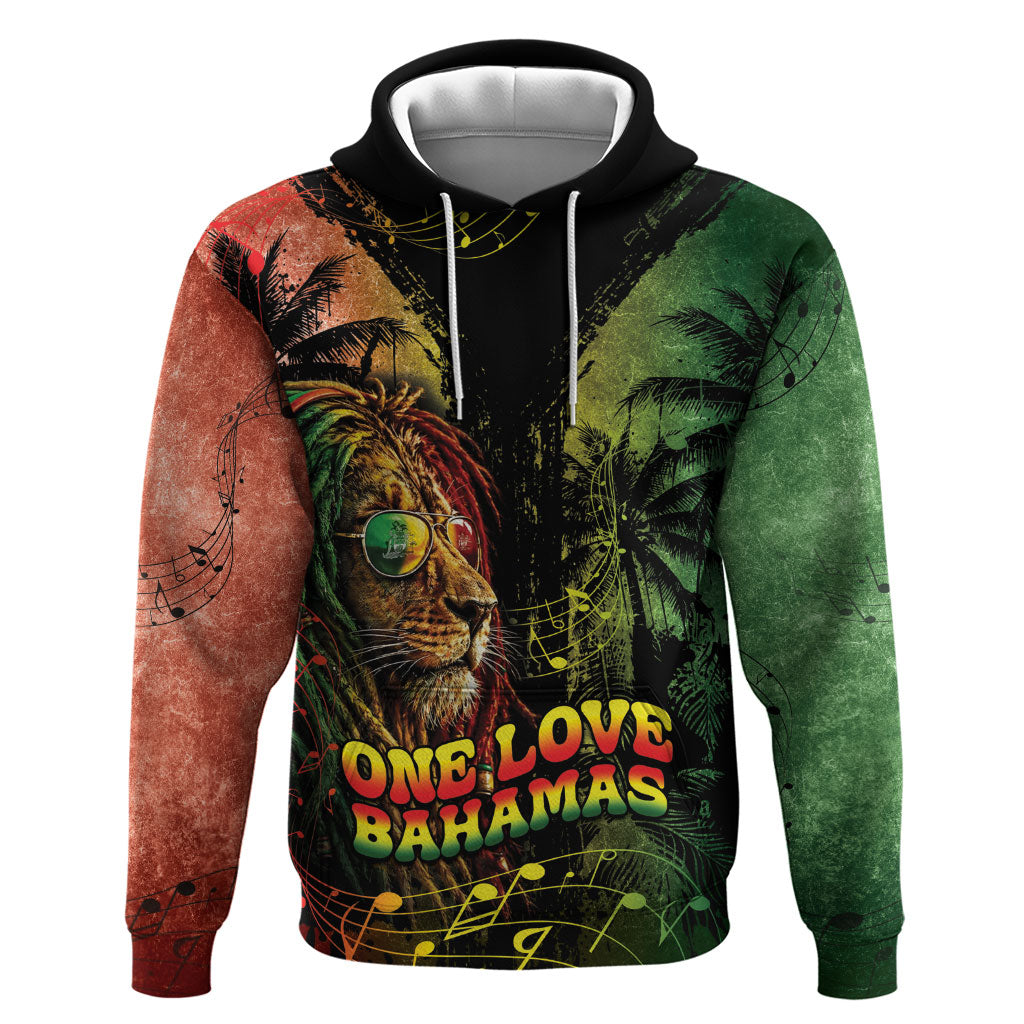 One Love Bahamas Hoodie Rastafarian Lion Reggae Grunge Style