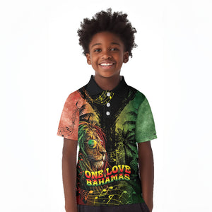 One Love Bahamas Kid Polo Shirt Rastafarian Lion Reggae Grunge Style