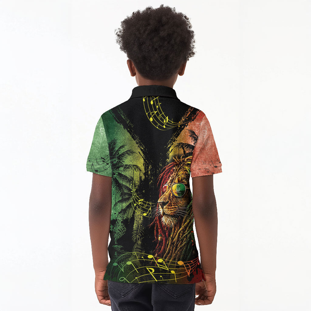 One Love Bahamas Kid Polo Shirt Rastafarian Lion Reggae Grunge Style
