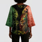 One Love Bahamas Kimono Sleeve Blouse Rastafarian Lion Reggae Grunge Style