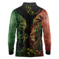 One Love Bahamas Long Sleeve Polo Shirt Rastafarian Lion Reggae Grunge Style