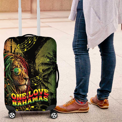 One Love Bahamas Luggage Cover Rastafarian Lion Reggae Grunge Style