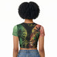 One Love Bahamas Raglan Cropped T shirt Rastafarian Lion Reggae Grunge Style