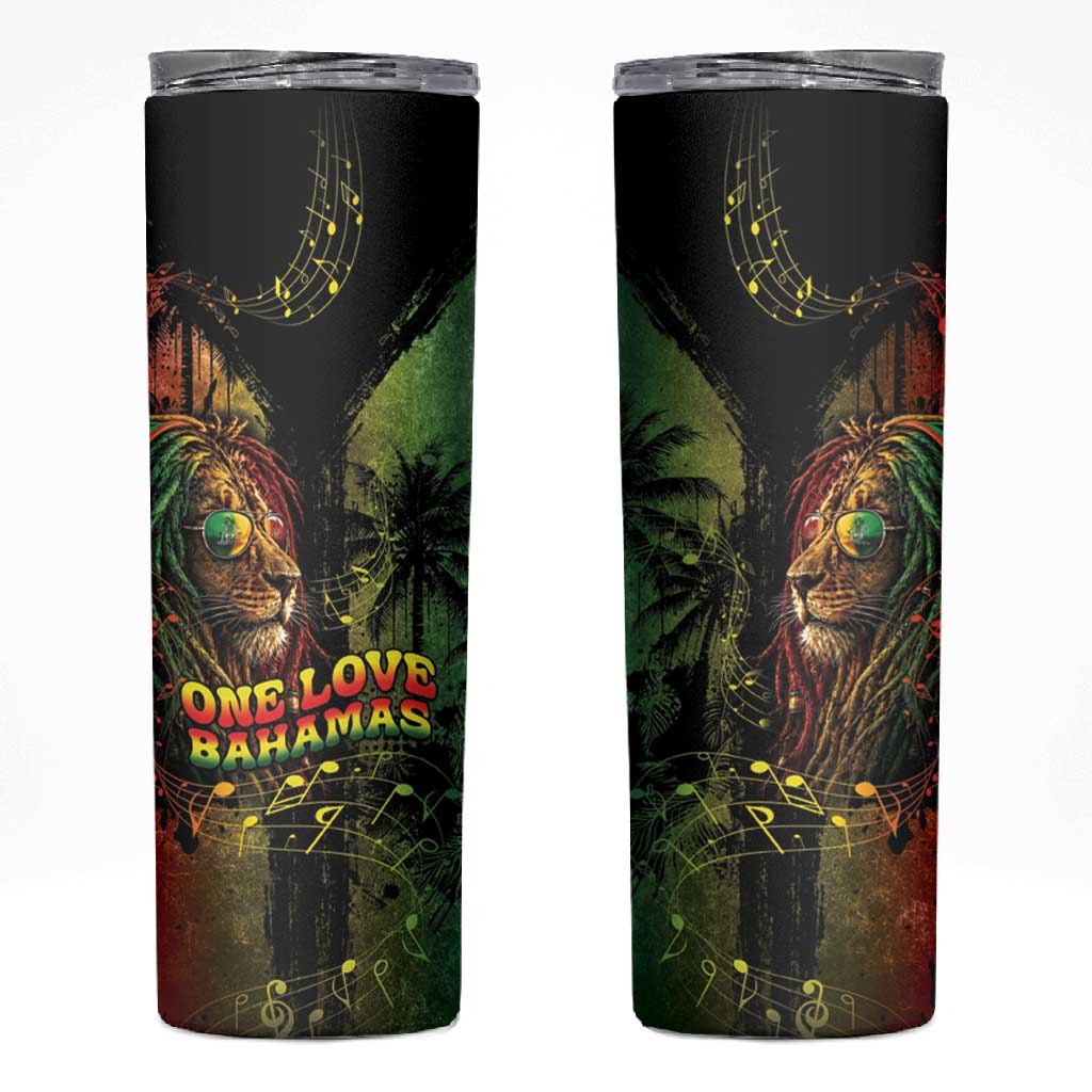 One Love Bahamas Skinny Tumbler Rastafarian Lion Reggae Grunge Style