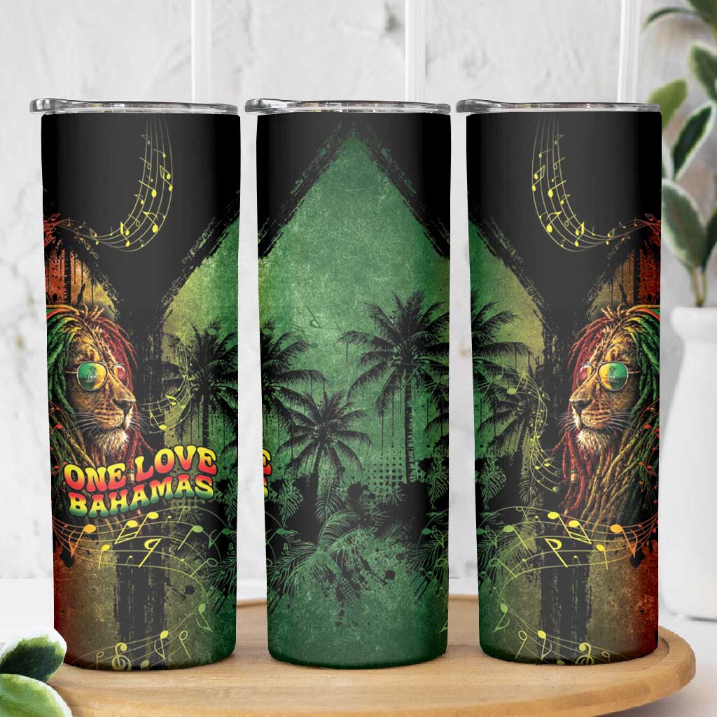 One Love Bahamas Skinny Tumbler Rastafarian Lion Reggae Grunge Style