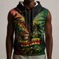 One Love Bahamas Sleeveless Zip Hoodie Rastafarian Lion Reggae Grunge Style