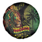 One Love Bahamas Spare Tire Cover Rastafarian Lion Reggae Grunge Style