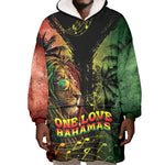 One Love Bahamas Wearable Blanket Hoodie Rastafarian Lion Reggae Grunge Style