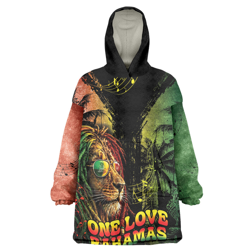One Love Bahamas Wearable Blanket Hoodie Rastafarian Lion Reggae Grunge Style