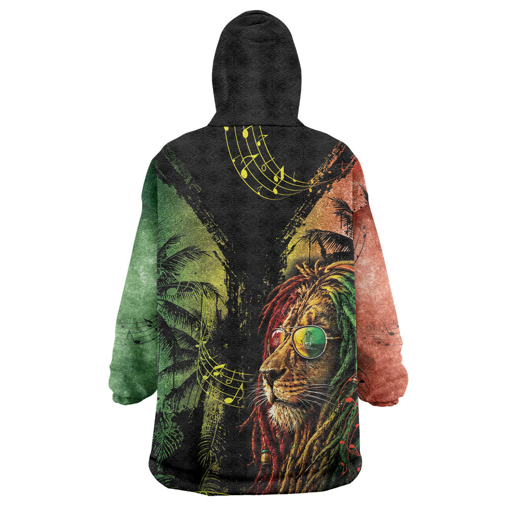 One Love Bahamas Wearable Blanket Hoodie Rastafarian Lion Reggae Grunge Style
