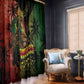 One Love Bahamas Window Curtain Rastafarian Lion Reggae Grunge Style