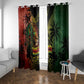 One Love Bahamas Window Curtain Rastafarian Lion Reggae Grunge Style