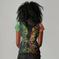 One Love Bahamas Women V-Neck T-Shirt Rastafarian Lion Reggae Grunge Style