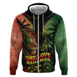 One Love Bahamas Zip Hoodie Rastafarian Lion Reggae Grunge Style