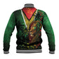 One Love Guyana Baseball Jacket Rastafarian Lion Reggae Grunge Style