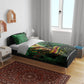 One Love Guyana Bedding Set Rastafarian Lion Reggae Grunge Style