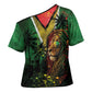 One Love Guyana Cross Shoulder Shirt Rastafarian Lion Reggae Grunge Style