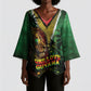 One Love Guyana Kimono Sleeve Blouse Rastafarian Lion Reggae Grunge Style