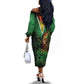 One Love Guyana Off The Shoulder Long Sleeve Dress Rastafarian Lion Reggae Grunge Style