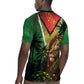 One Love Guyana Rugby Jersey Rastafarian Lion Reggae Grunge Style