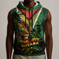 One Love Guyana Sleeveless Zip Hoodie Rastafarian Lion Reggae Grunge Style