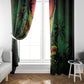 One Love Guyana Window Curtain Rastafarian Lion Reggae Grunge Style