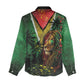 One Love Guyana Women Casual Shirt Rastafarian Lion Reggae Grunge Style