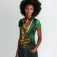 One Love Guyana Women Polo Shirt Rastafarian Lion Reggae Grunge Style