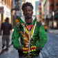 One Love Guyana Zip Hoodie Rastafarian Lion Reggae Grunge Style